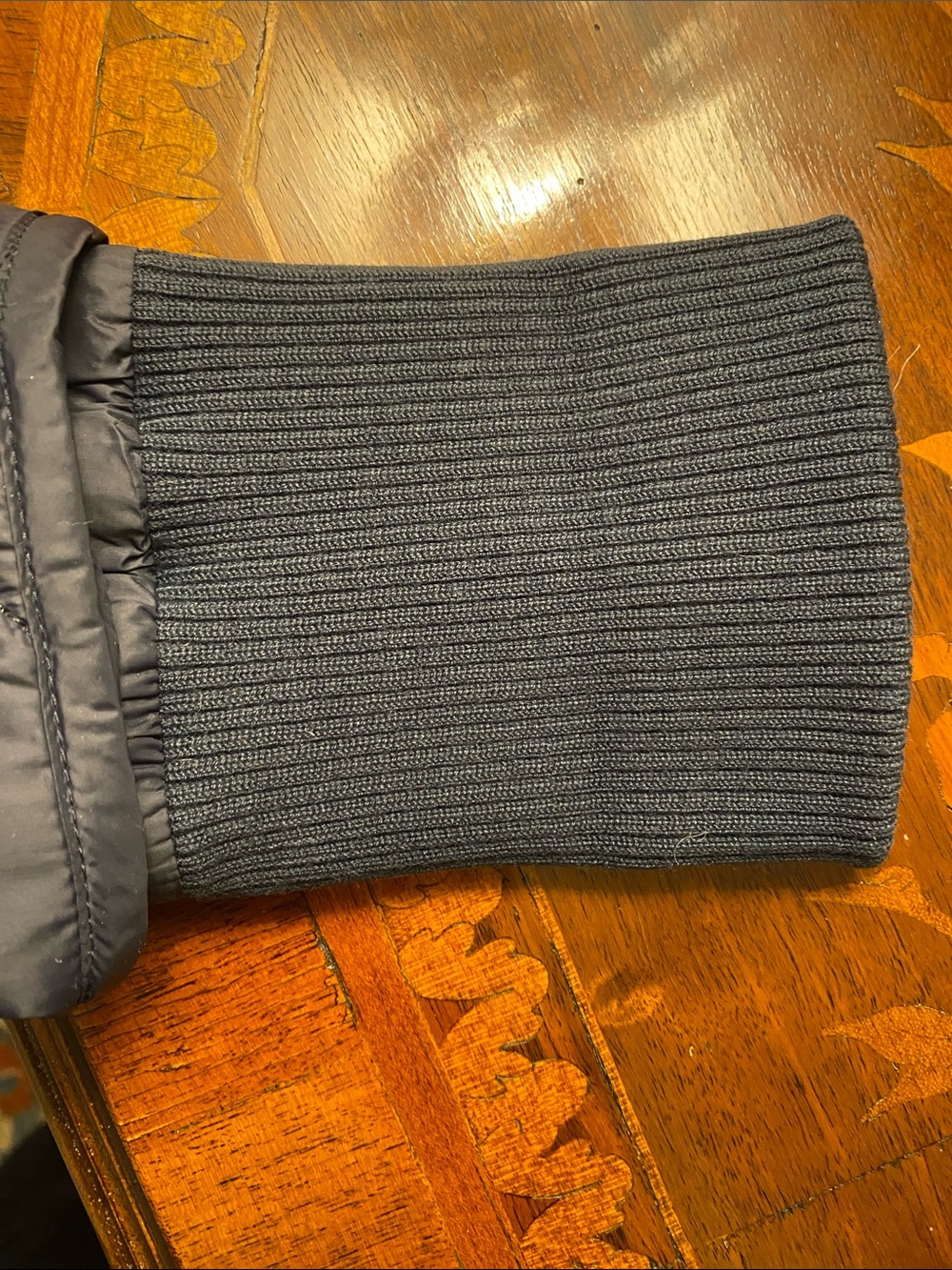Barbour Quilted Navy Coat with Corduroy Collar • Size 10 - Picture 13 of 16